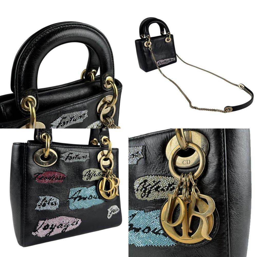 DIOR Black Leather Shoulder Bag - Picture 4 of 5